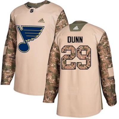 Adidas St. Louis Blues #29 Vince Dunn Camo Authentic 2017 Veterans Day Stitched NHL Jersey